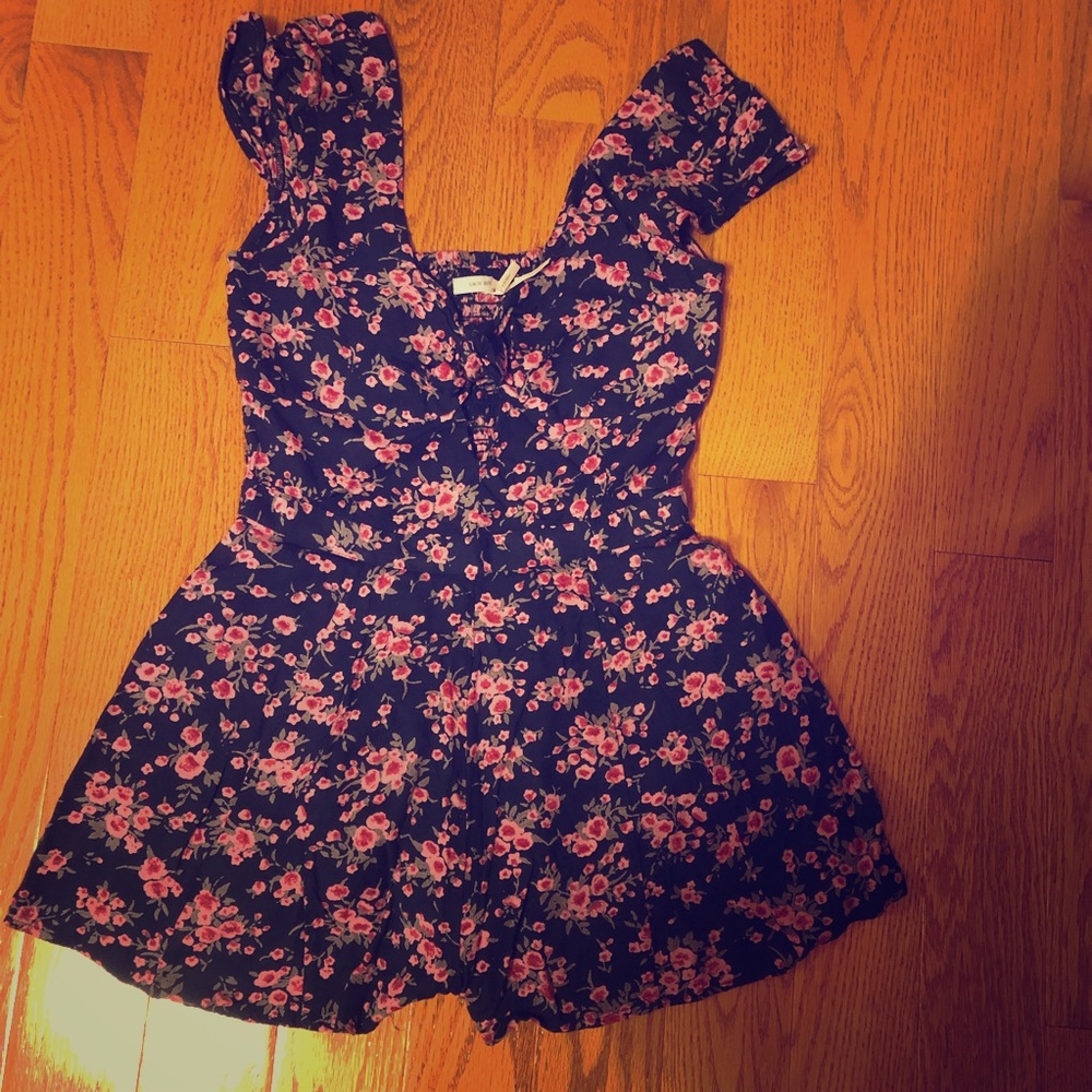 Urban outfitters floral romper with knot front